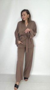 Spodnie damskie dresowe carmelowe